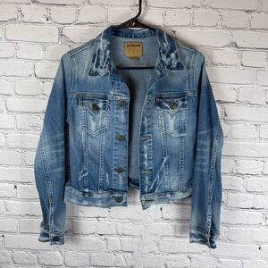 True Religion‎ World Tour Denim Jean Jacket Women’s XS Distressed Trucker